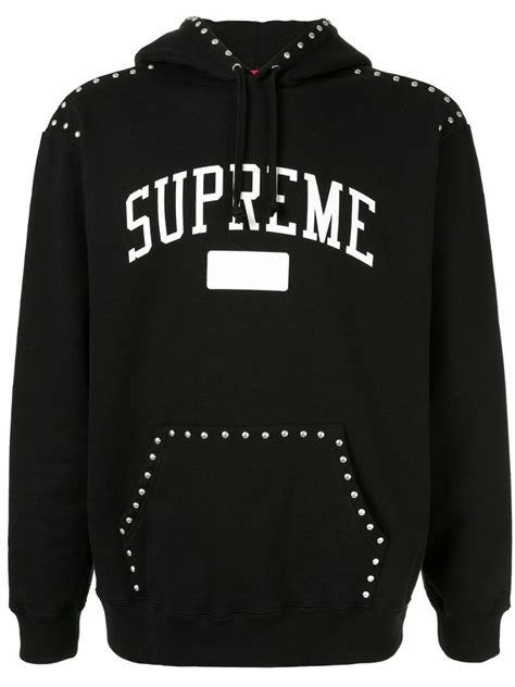 supreme hoodie black and white.